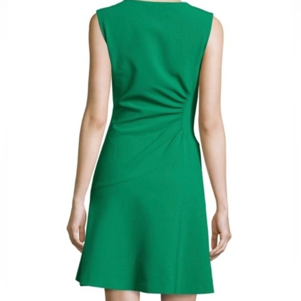 Diane von Furstenberg Dayna Emerald Green Ruched Dress Size 2 - Picture 2 of 6